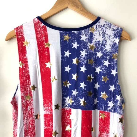American Flag Memorial Day July 4th Tank Made In U.S.A Size Small Medium Large - Picture 10 of 11